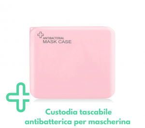 Contenitore porta mascherina portatile antibatterico rosa