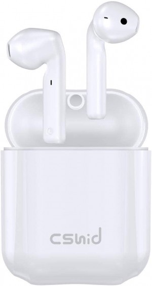  Cshidworld Cuffie Bluetooth 5.0 TWS con Cancellazione del Rumore, Cuffie in Ear HiFi APT-X CVC8.0 con Microfono Durata di 30 Ore, Ricarica Resistente al Sudore HiFi Cuffie per iPhone Huawei Samsung 