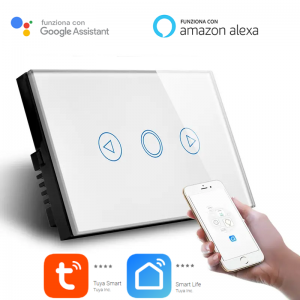 Interruttore Smart Home a Touch WiFi Bianco LKM-SMSD01W Dimmer LKM Security Cristallo Temperato Controllo a Led Compatibile con Amazon Echo e Google Home
