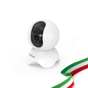 Foscam X5 Telecamera IP Motorizzata da interno WiFi 5 MP con audio integrato compatibile con Alexa e Google Home colore Bianco