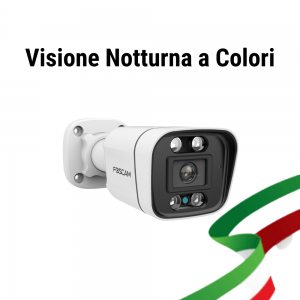 Foscam V4EC Telecamera da Esterno POE 2K Starlight con Visione Notturna a Colori