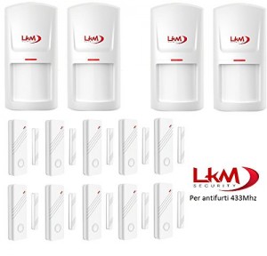 Kit sensori LKM Security® wireless per antifurti a 433 Mhz 