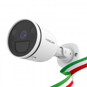 [ RICONDIZIONATA ] Foscam S41 Telecamera Ip Wifi Dual Bullet con faro LED integrato 4 Megapixel Wifi Dual 2.4/5Ghz HD 2K visione notturna, rilevamento movimento e allarme