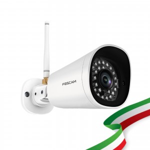 Telecamera aggiuntiva FI9910W per Kit Foscam Wireless FN7108W Risoluzione 2 Megapixel 1080P Alimentazione 12V Colore Bianco