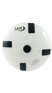 Telecamera Panoramica Fisheye Wifi per soffito LKM Security ad alta definizione con audio bidirezionale