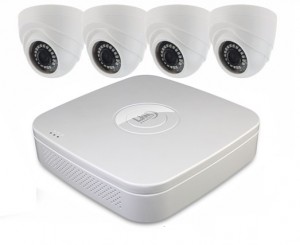 Kit Videosorveglianza LKM Security PoE con 4 Telecamere da Interno in alta definizione