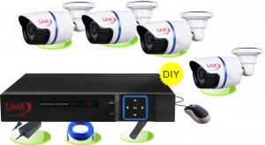 KIT videosorveglianza LKM Security®  POE con NVR 4 cam da esterno