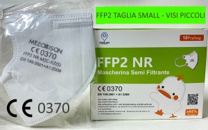[TAGLIA SMALL] Mascherina FFP2 VISI PICCOLI  Mezorrison® Certificata CE 0370 , EN 149 Mod.MZC-KZ(S)  uso DPI
