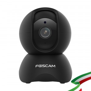 Foscam X5 Telecamera IP Motorizzata da interno WiFi 5 MP con audio integrato compatibile con Alexa e Google Home colore Nero