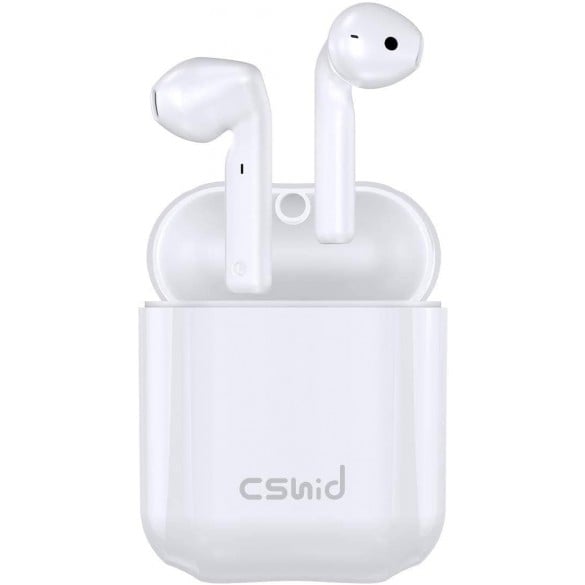  Cshidworld Cuffie Bluetooth 5.0 TWS con Cancellazione del Rumore, Cuffie in Ear HiFi APT-X CVC8.0 con Microfono Durata di 30 Ore, Ricarica Resistente al Sudore HiFi Cuffie per iPhone Huawei Samsung 