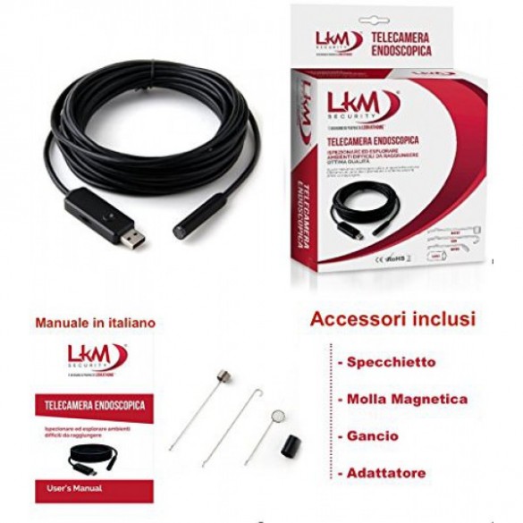 Telecamera endoscopica da ispezione LKM Security 10 Metri