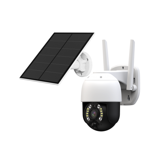 Telecamera Foscam B4 PT a batteria, 100% senza fili con zoom 6x Wifi 2K, con pannello Solare incluso