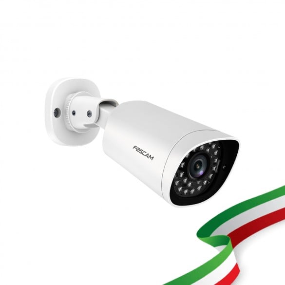 Foscam G4EP Telecamera IP PoE da Esterno Bullet 4 Megapixel 112° Colore Bianco Compatibile con Alexa
