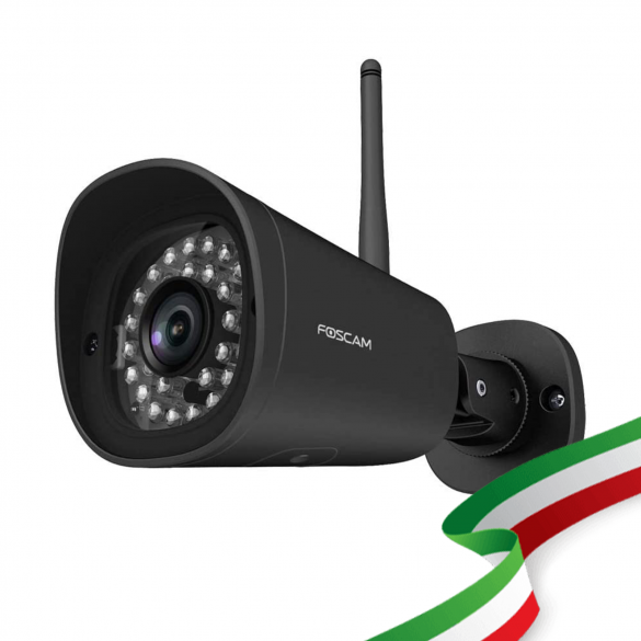 Foscam FI9902P 2 Megapixel Full HD1080P H.264 Wireless/Cavo con Visione Notturna 20 Metri Compatibile con Alexa Colore NERO