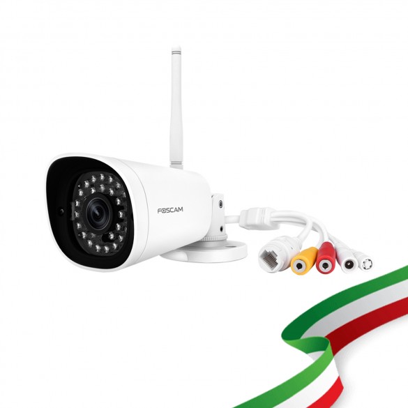 Telecamera aggiuntiva FI9910W per Kit Foscam Wireless FN7108W Risoluzione 2 Megapixel 1080P Alimentazione 12V Colore Bianco