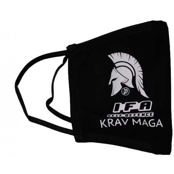 Mascherina in tessuto 100% cotone Krav Maga Taglia L XL NO DPI-NO DM Produzione Italiana Colore Nero 