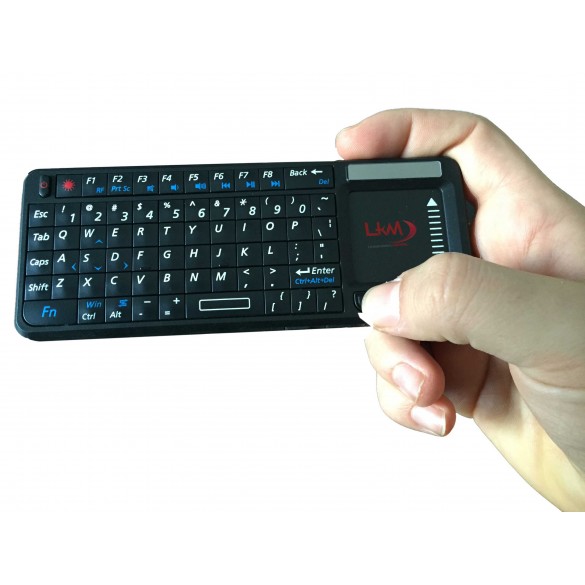 Mini tastiera wireless LKM Security®  con mouse touchpad e puntatore laser