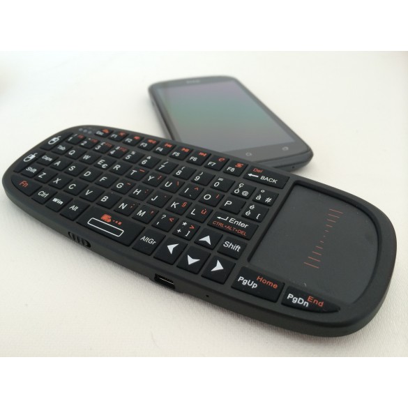 Mini tastiera wireless con mouse touchpad e puntatore laser