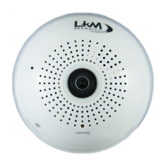 Telecamera Wifi Fisheye LKM Security a Lampadina 220V a LED colore bianco