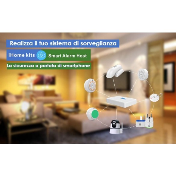 Kit iHome NVR e allarme in un unico dispositivo con telecamera IP Wireless