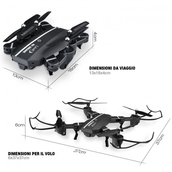 Drone LKM Security Quadricottero FPV con telecamera 720P gestibile da remoto