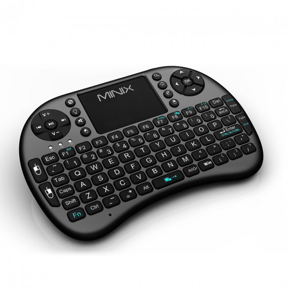 Mini tastiera wireless ergonomica con mouse touchpad Colore Nero Minix