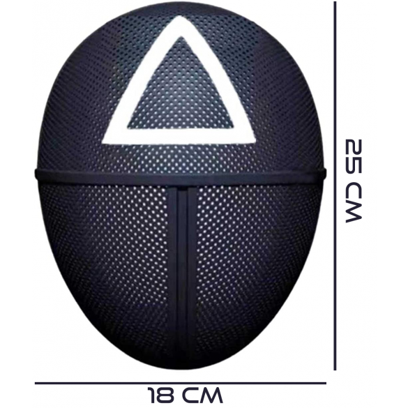 Squid Game Maschera Qualità Premium Simbolo Triangolo misura 25X18X9 Maschera Da Gioco Di Ruolo