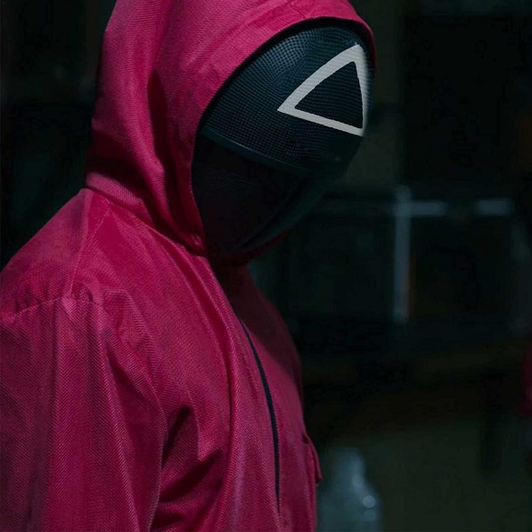 Squid Game Maschera Qualità Premium Simbolo Triangolo misura 25X18X9 Maschera Da Gioco Di Ruolo