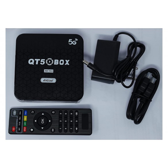 TV Box QT5 5G 4K HDR Android Ultra HD WIFI: 2.4GHz/5GHz Supporto HDMI 2GB + 16GB Bluetooth 5.0 Porta l'Intrattenimento a Casa con lo Smart TV Box