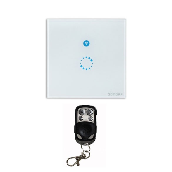 Interruttore Smart Home Sonoff a 1 posizione Touch Panel Wi-Fi telecomando 433Mhz Smart Switch a muro Bianco