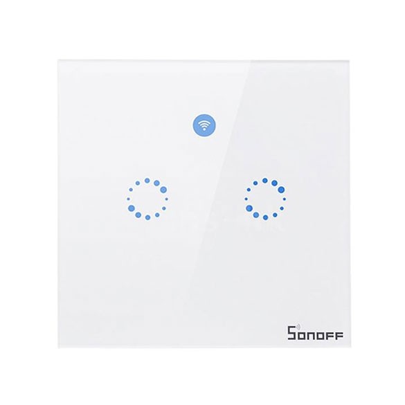 Interruttore Smart Home Sonoff a 2 posizioni Touch Panel Wi-Fi telecomando 433Mhz Smart Switch a muro Bianco