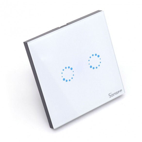 Interruttore Smart Home Sonoff a 2 posizioni Touch Panel Wi-Fi telecomando 433Mhz Smart Switch a muro Bianco