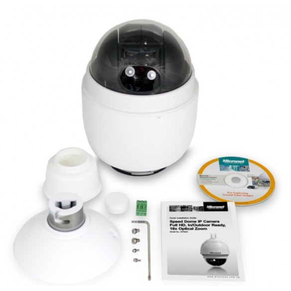 Micronet DOME 1080p Full HD WDR High Speed PTZ Dome IP Camera zoom ottico 18X