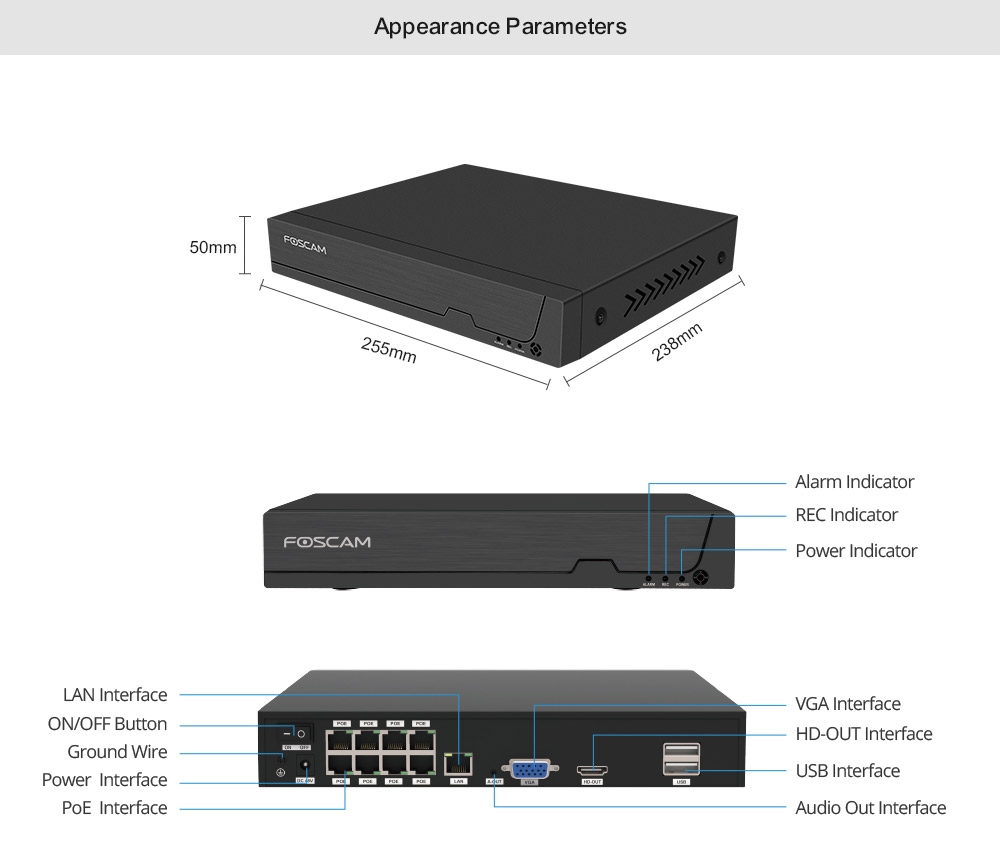 Dimensioni NVR FNA108HE