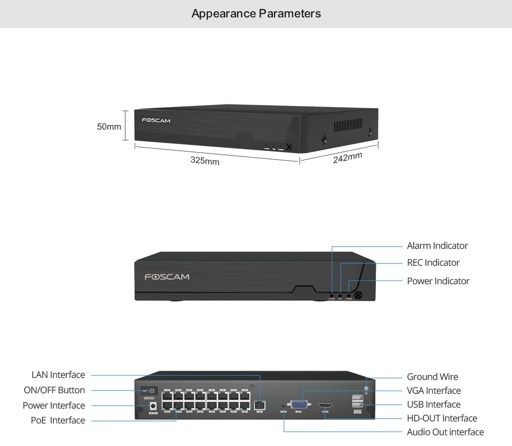 Dimensioni NVR FNA216HE